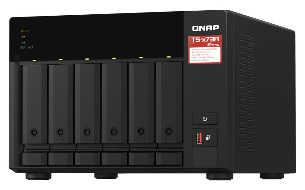 QNAP TS-673A NAS Tower Ethernet/LAN Noir V1500B (TS-673A-8G) — image 5