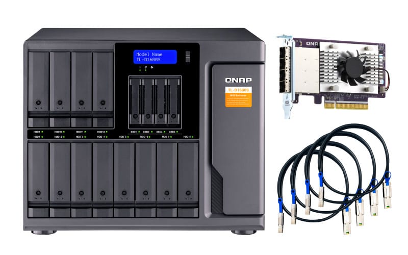QNAP TL-D1600S Boîtier de disques de stockage Boîtier disque dur/SSD Noir, Gris 2.5/3.5" (TL-D1600S) — image 2