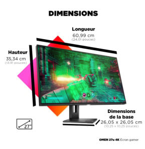 HP OMEN Écran gamer 4K 27u Écran gamer 4K OMEN 27u  (3G6W0AA)