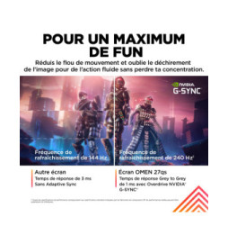 HP OMEN by HP Écran gamer QHD 240 Hz OMEN 27 pouces - OMEN 27qs Écran gamer QHD 240 Hz OMEN 27 pouces - OMEN 27qs  (780J4AA)