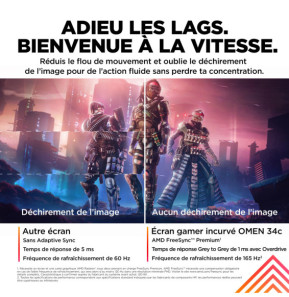 HP OMEN by HP Écran gamer incurvé WQHD 165 Hz OMEN 34 pouces - OMEN 34c (780K8AA)