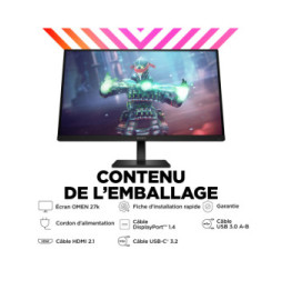 HP OMEN by HP Écran gamer UHD 144 Hz OMEN 27 pouces - OMEN 27k Écran gamer UHD 144 Hz OMEN 27 pouces - OMEN 27k  (780G8AA)