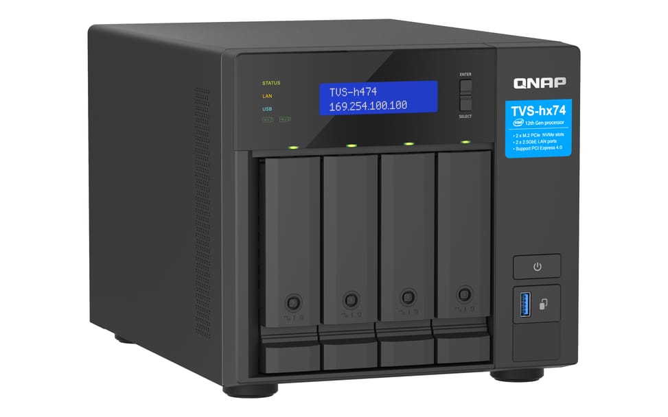QNAP TVS-H474 NAS Tower Ethernet/LAN Noir G7400 (TVS-H474-PT-8G) — image 3