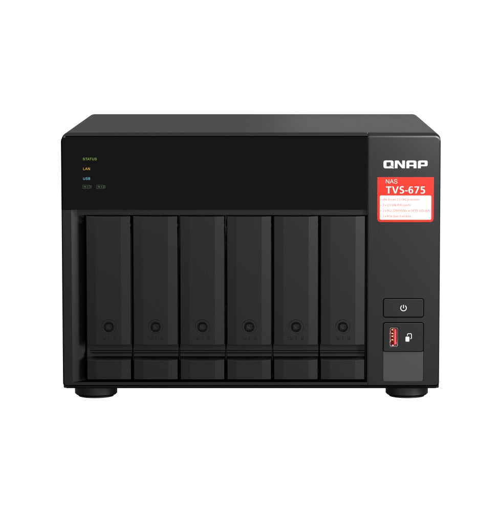 QNAP TVS-675 NAS Tower Ethernet/LAN Noir KX-U6580 (TVS-675-8G)
