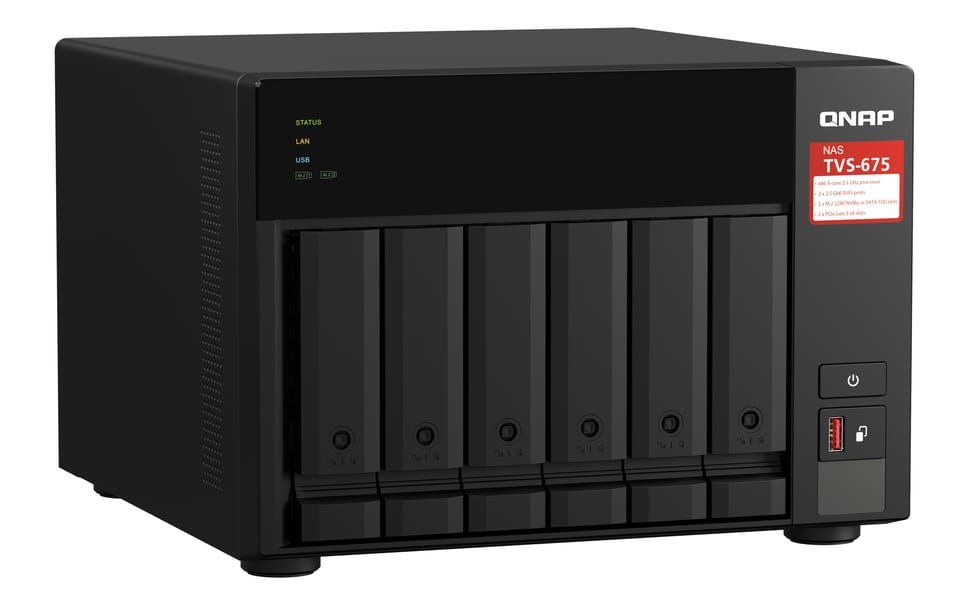 QNAP TVS-675 NAS Tower Ethernet/LAN Noir KX-U6580 (TVS-675-8G) — image 3