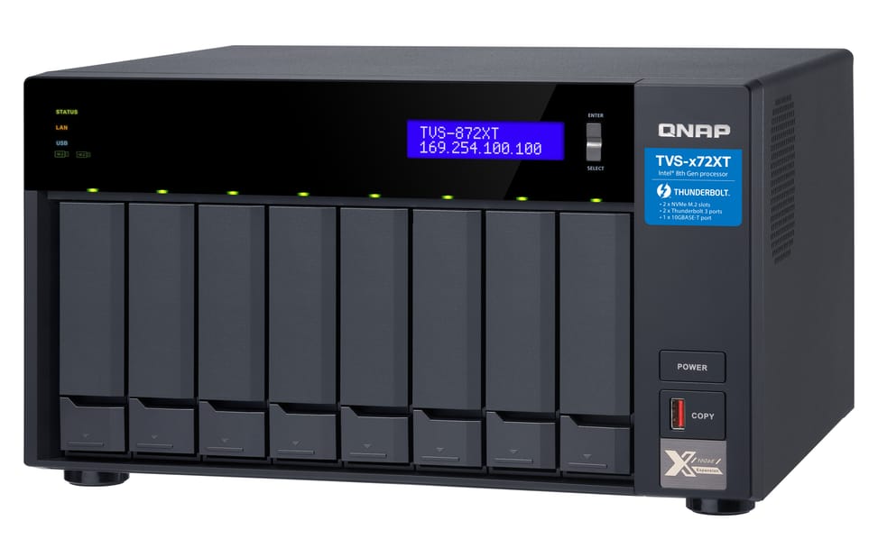 QNAP TVS-872XT NAS Tower Ethernet/LAN Noir (TVS-872XT-I5-16G) — image 7