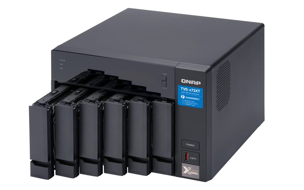 QNAP TVS-672XT NAS Tower Ethernet/LAN Noir (TVS-672XT-I3-8G) — image 2