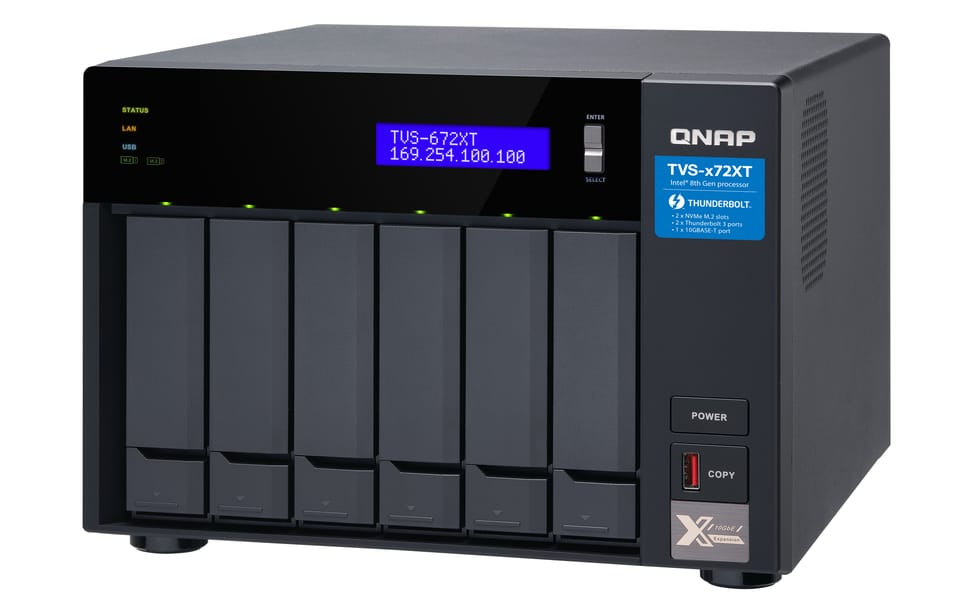 QNAP TVS-672XT NAS Tower Ethernet/LAN Noir (TVS-672XT-I3-8G) — image 7