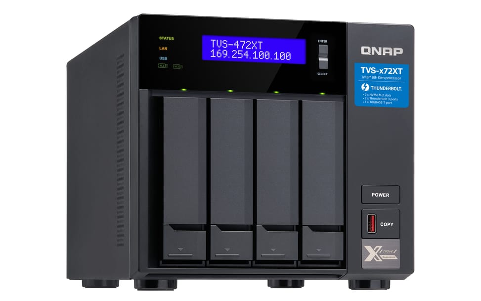 QNAP TVS-472XT NAS Tower Ethernet/LAN Noir (TVS-472XT-PT-4G) — image 3