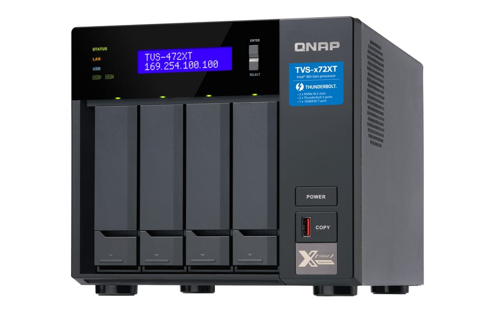 QNAP TVS-472XT NAS Tower Ethernet/LAN Noir (TVS-472XT-PT-4G) — image 5