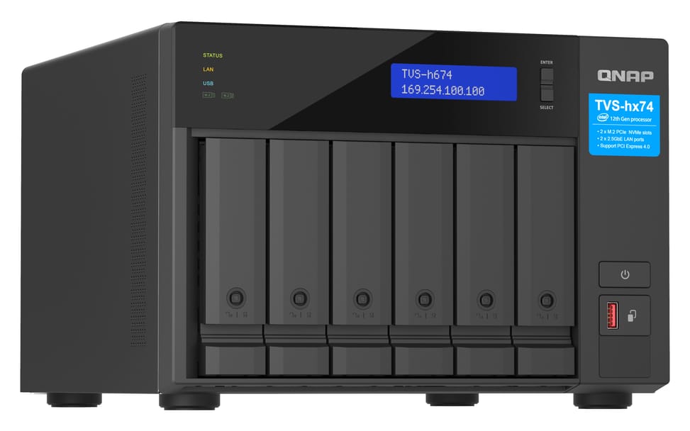 QNAP TVS-H674T-I5-32G serveur de stockage NAS Tower Ethernet/LAN Noir i5-12400 (TVS-H674T-I5-32G) — image 4