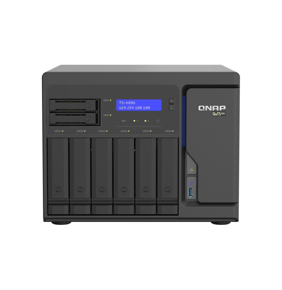 QNAP TS-h886 NAS Tower Ethernet/LAN Noir D-1622 (TS-H886-D1622-16G)