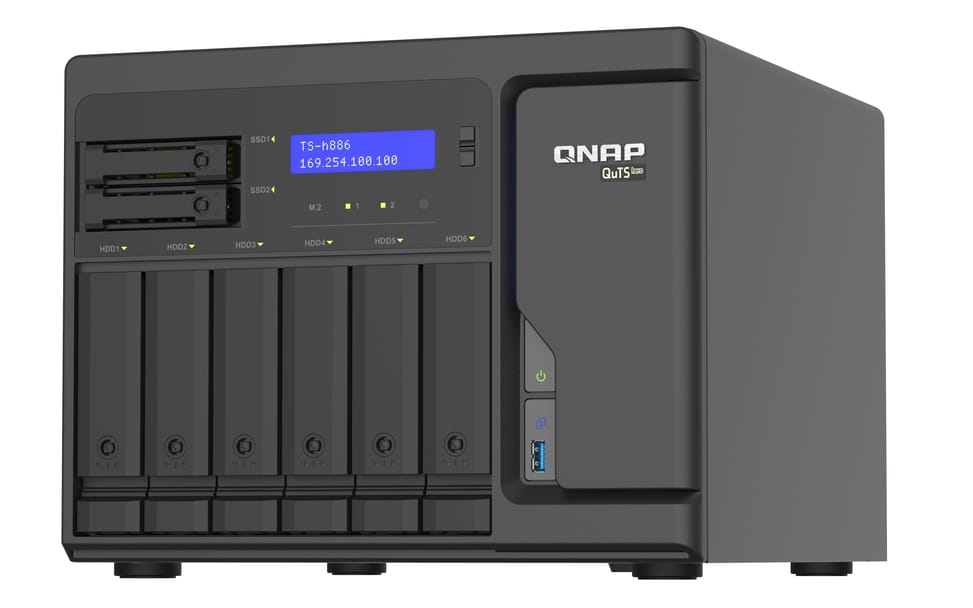 QNAP TS-h886 NAS Tower Ethernet/LAN Noir D-1622 (TS-H886-D1622-16G) — image 4