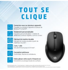 HP Souris sans fil multi-périphériques 430 Souris sans fil multi-périphériques HP 430  (3B4Q2AA)