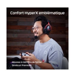 HyperX Casque gaming sans fil Cloud Alpha (noir-rouge) Casque gaming sans fil HyperX Cloud Alpha (noir-rouge)  (4P5D4AA)