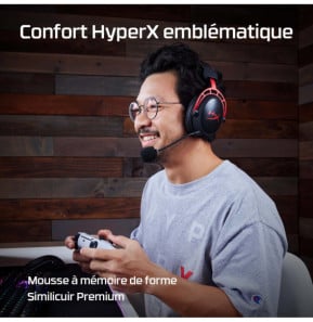 HyperX Casque gaming sans fil Cloud Alpha (noir-rouge) Casque gaming sans fil HyperX Cloud Alpha (noir-rouge)  (4P5D4AA)