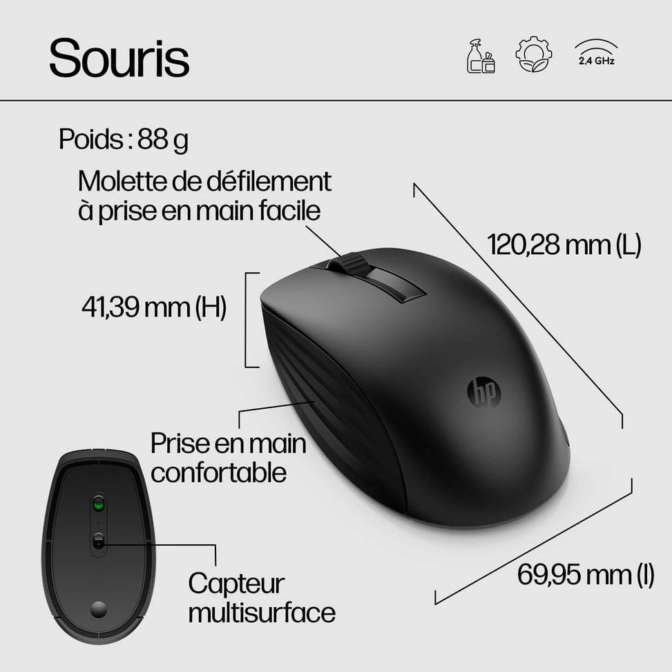 HP Ensemble clavier et souris sans fil 650 Ensemble clavier et souris sans fil HP 650  (4R013AA) — image 11