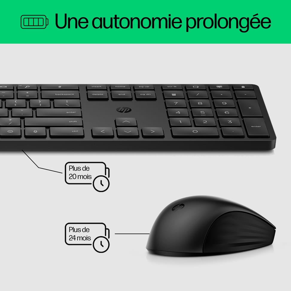 HP Ensemble clavier et souris sans fil 650 Ensemble clavier et souris sans fil HP 650  (4R013AA) — image 13