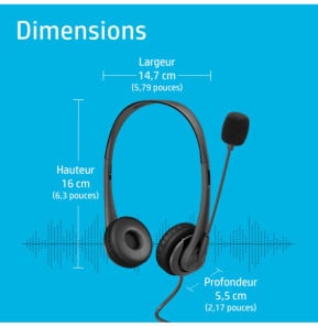 HP Casque stéréo USB G2 Casque stéréo USB HP G2  (428K6AA)
