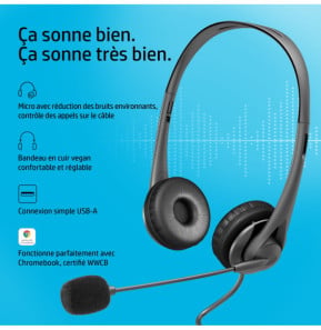 HP Casque stéréo USB G2 Casque stéréo USB HP G2  (428K6AA)