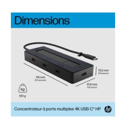 HP Concentrateur USB-C 4K Concentrateur USB-C HP 4K  (6G843AA)