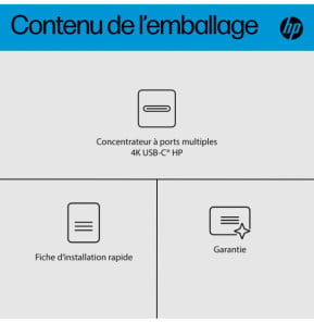 HP Concentrateur USB-C 4K Concentrateur USB-C HP 4K  (6G843AA)