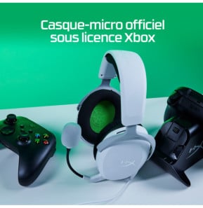 HyperX Casques gamer CloudX Stinger 2 Core Xbox blancs Casques gamer HyperX CloudX Stinger 2 Core Xbox blancs  (6H9B7AA)