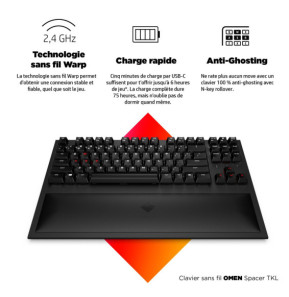 HP Clavier TKL sans fil OMEN Spacer Clavier TKL sans fil OMEN Spacer  (9BU31AA)