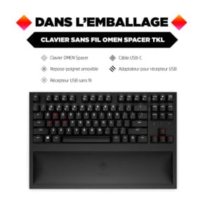 HP Clavier TKL sans fil OMEN Spacer Clavier TKL sans fil OMEN Spacer  (9BU31AA)