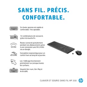 HP Ensemble combiné clavier et souris sans fil 330 - AZERTY (2V9E6AA) — image 7