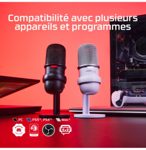 HyperX SoloCast - USB Microphone (White) Blanc Microphone de console de jeu (519T2AA)