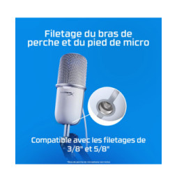 HyperX SoloCast - USB Microphone (White) Blanc Microphone de console de jeu (519T2AA)