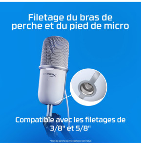 HyperX SoloCast - USB Microphone (White) Blanc Microphone de console de jeu (519T2AA)