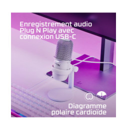 HyperX SoloCast - USB Microphone (White) Blanc Microphone de console de jeu (519T2AA)