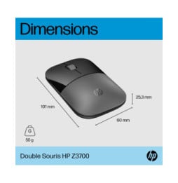 HP Souris double mode Z3700 argent Souris double mode HP Z3700 argent  (758A9AA)