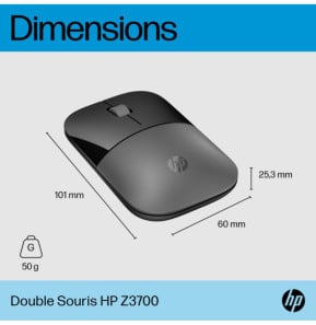 HP Souris double mode Z3700 argent Souris double mode HP Z3700 argent  (758A9AA)