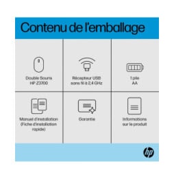 HP Souris double mode Z3700 argent Souris double mode HP Z3700 argent  (758A9AA)