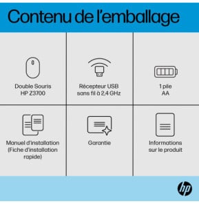 HP Souris double mode Z3700 argent Souris double mode HP Z3700 argent  (758A9AA)