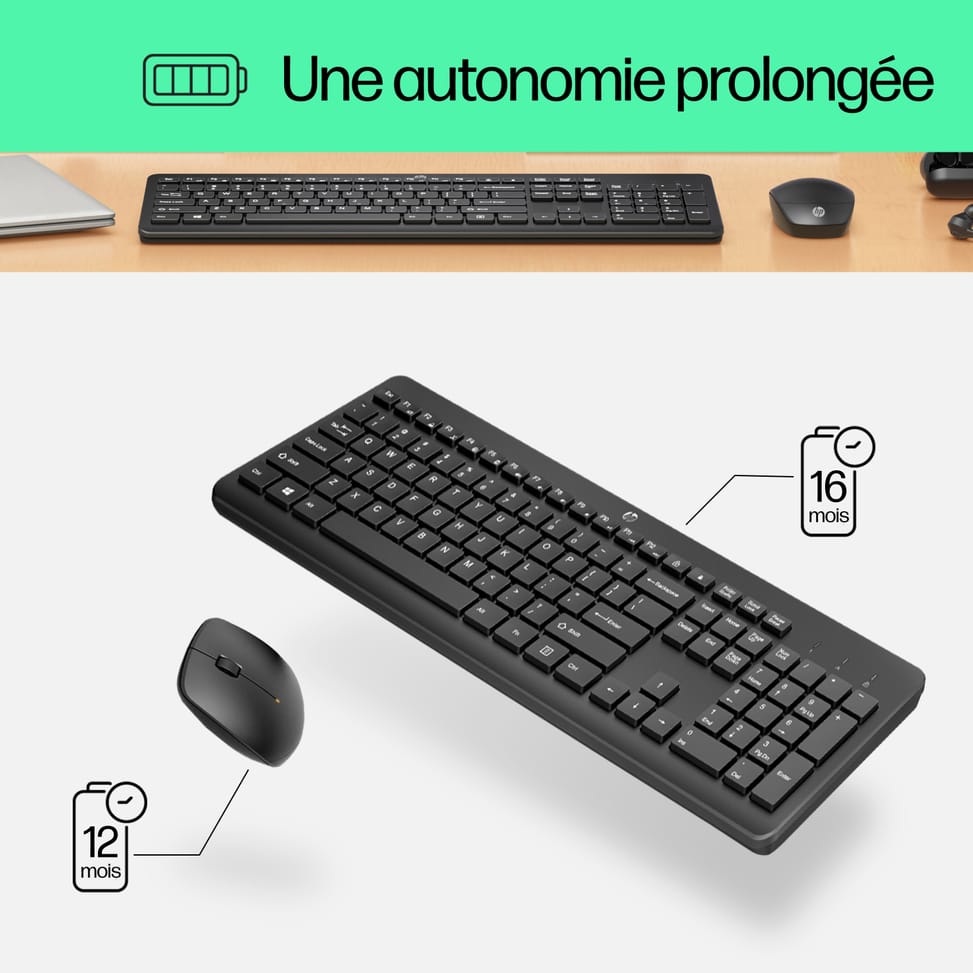 HP Ensemble clavier et souris sans fil 230 Ensemble clavier et souris sans fil HP 230  (18H24AA) — image 9