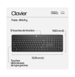 HP Ensemble clavier et souris sans fil 230 Ensemble clavier et souris sans fil HP 230  (3L1F0AA)