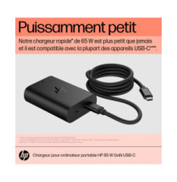 HP Chargeur pour ordinateur portable 65 W GaN USB-C Chargeur pour ordinateur portable HP 65 W GaN USB-C  (600Q7AA)