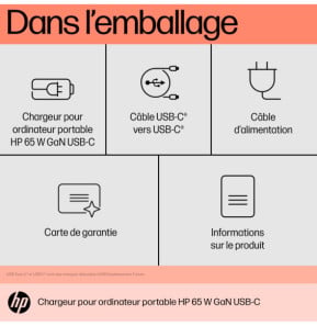 HP Chargeur pour ordinateur portable 65 W GaN USB-C Chargeur pour ordinateur portable HP 65 W GaN USB-C  (600Q7AA)