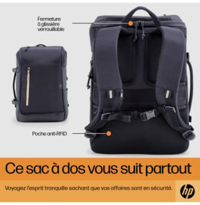 HP Sac à dos pour ordinateur portable Travel 25 litres 15,6 pouces (gris acier) (6B8U4AA)