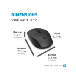 HP Souris sans fil 150 Souris sans fil HP 150  (2S9L1AA)