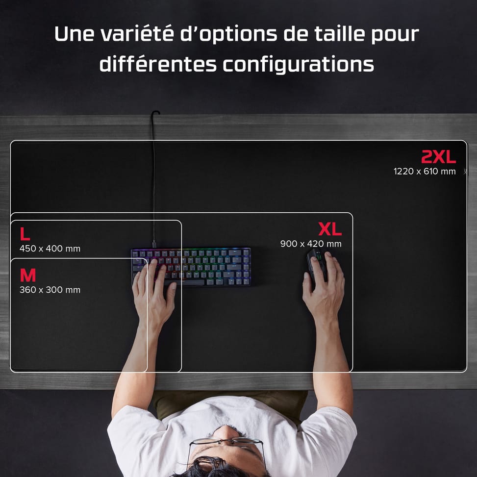 Tapis de souris de gaming HyperX Pulsefire – format Large (450 x 400 x 3 mm) (4Z7X4AA) — image 9