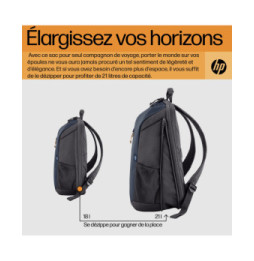 HP Sac à dos pour ordinateur portable 15,6 pouces Travel 18 litres (bleu nuit) (6B8U7AA)