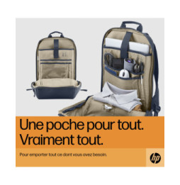 HP Sac à dos pour ordinateur portable 15,6 pouces Travel 18 litres (bleu nuit) (6B8U7AA)