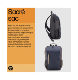 HP Sac à dos pour ordinateur portable 15,6 pouces Travel 18 litres (bleu nuit) (6B8U7AA)