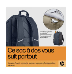 HP Sac à dos pour ordinateur portable 15,6 pouces Travel 18 litres (bleu nuit) (6B8U7AA)