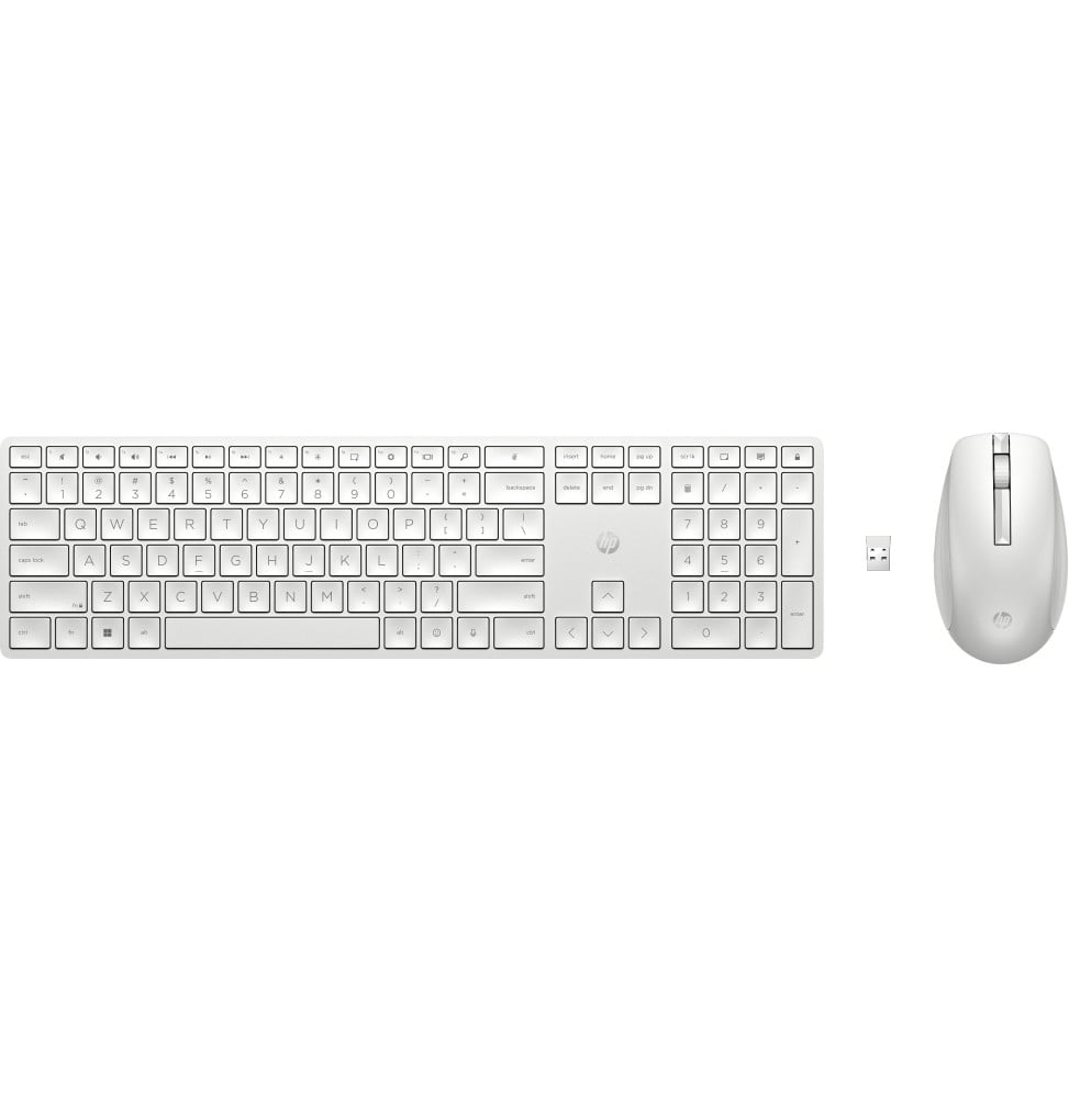 Ensemble clavier et souris sans fil HP 650 blanc (4R016AA)